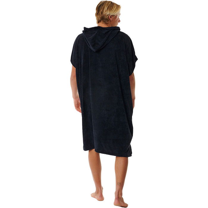 2024 Rip Curl Brand Toalla Con Capucha Cambiador Robe / Poncho 00ZMTO - Black / Gris